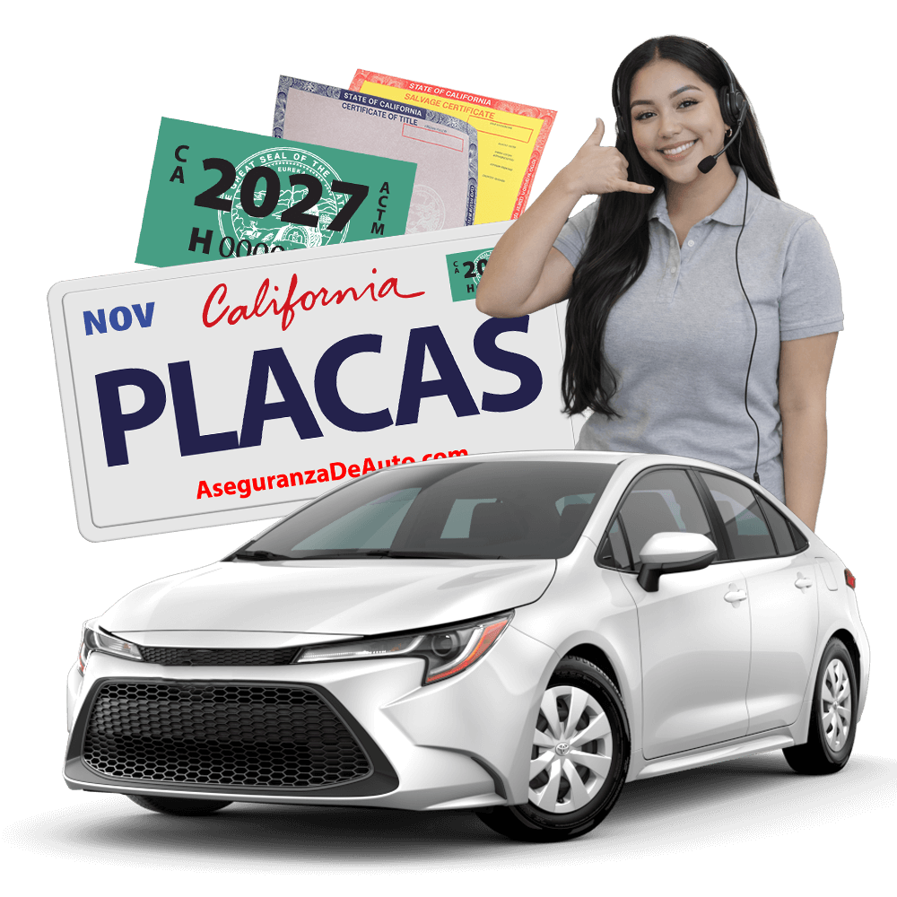 Aseguranza para Auto, Placas y renovación de Stickers en California.